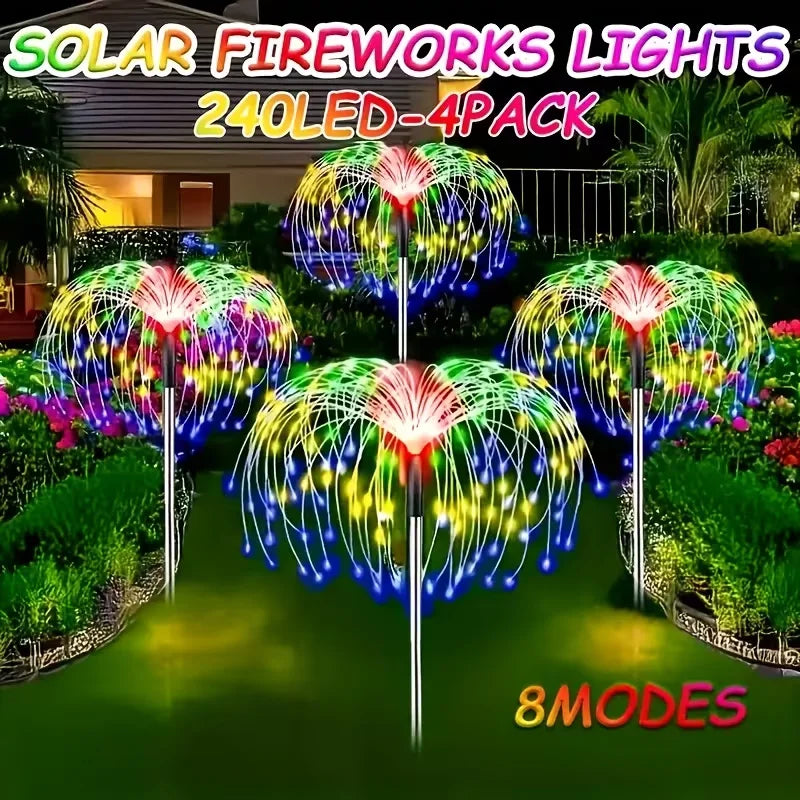 Pack 6 Luces Solares para Jardín LED con 8 Modos de Iluminación IP65