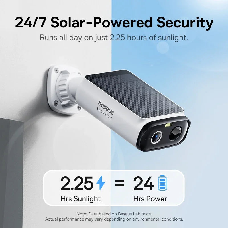 Cámara Solar Baseus S1 Lite 2K con Visión 135° y Protección IP67