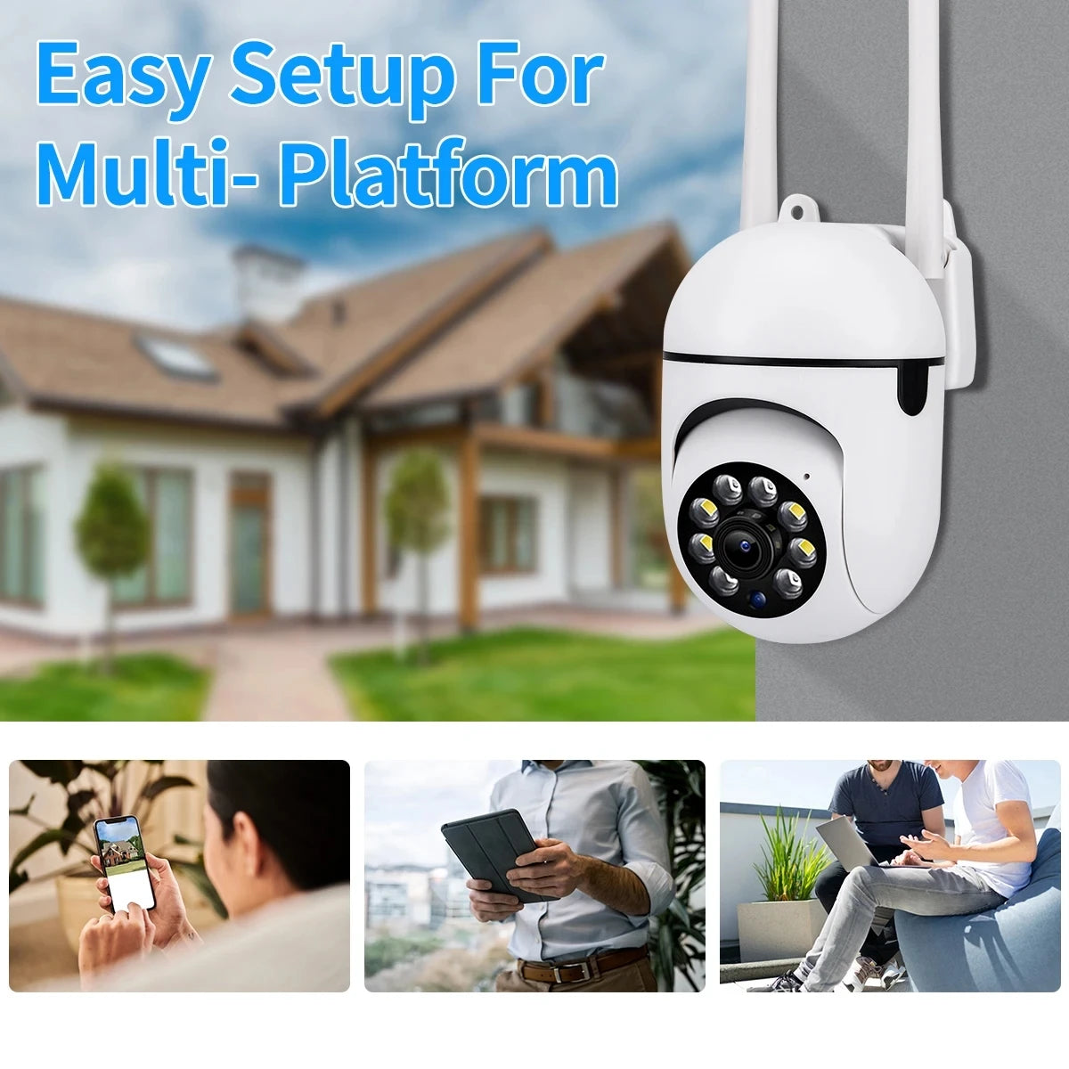 Cámara de Vigilancia PTZ 8MP 4K con Zoom 4X y Seguimiento Automático