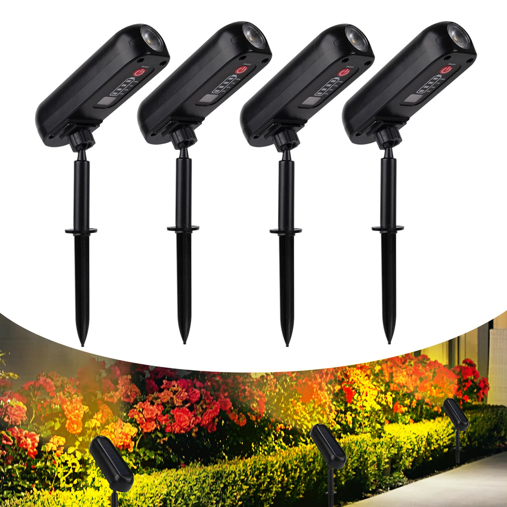 Set 4 Focos Solares LED para Árboles, Caminos y Jardín IP65