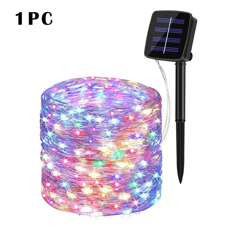 Guirnalda Solar LED Exterior 7M-32M con Tecnología de Carga Rápida