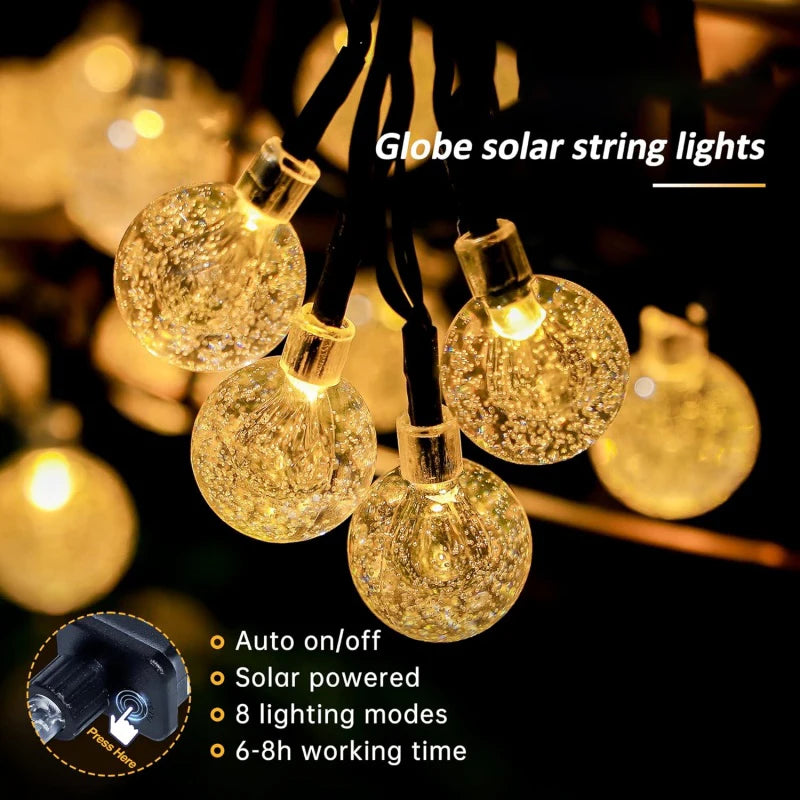 Luces Solares Globo 4 Colores IP65 8 Modos para Bodas y Jardín