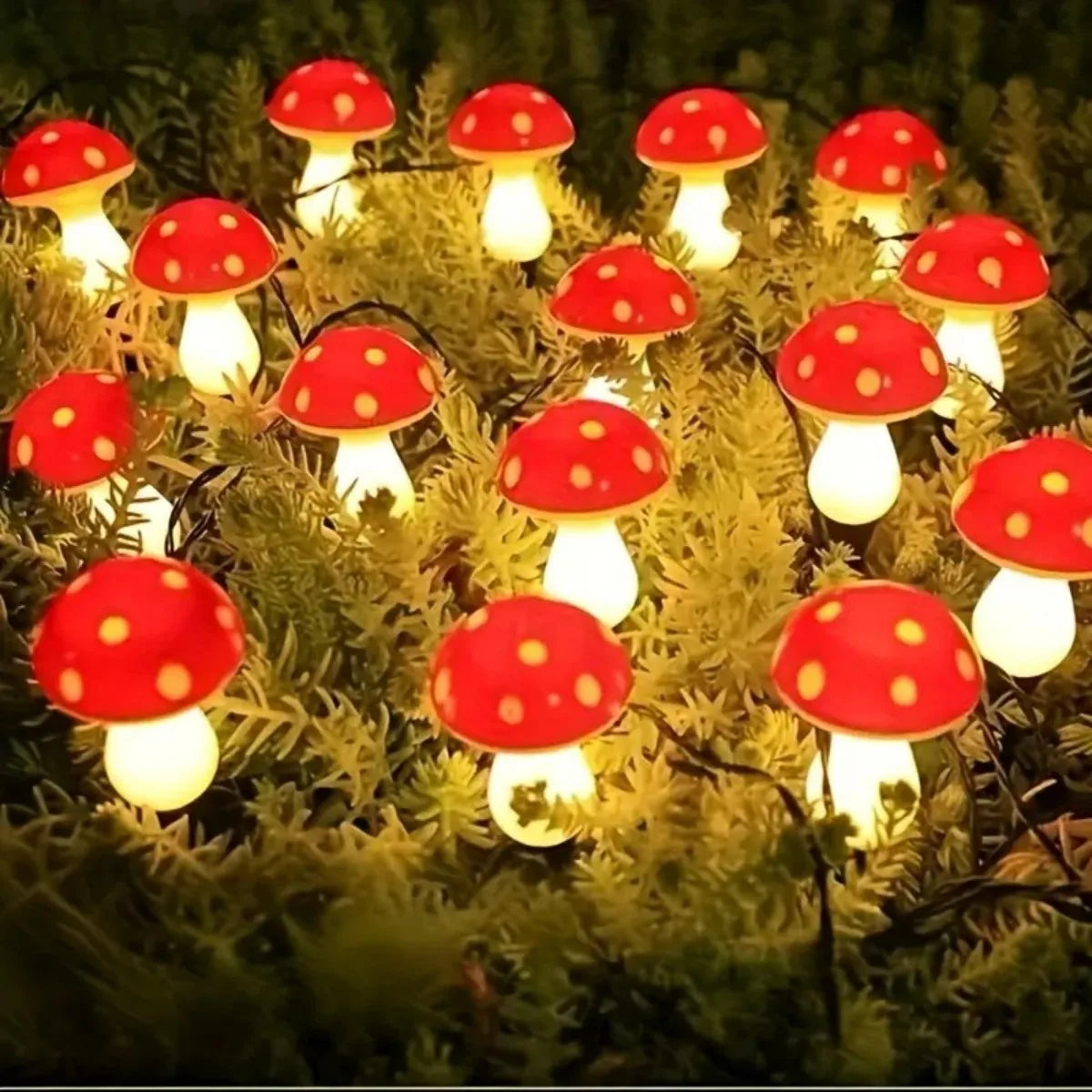 Luces Solares Decorativas Hongo para Jardín Exterior Resistentes al Agua
