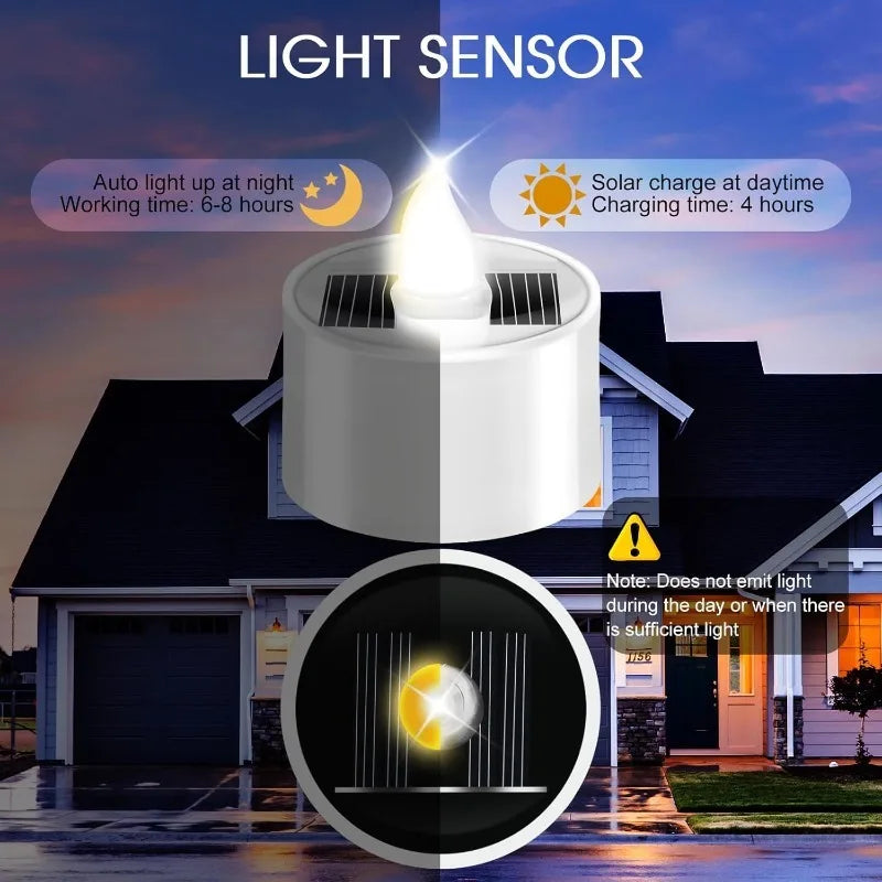 Velas Solares LED Sin Llama para Exterior Decoración Navideña y Hogar
