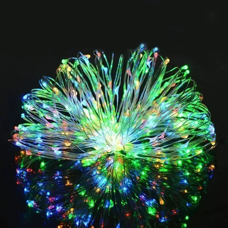 Luces Solares Hadas LED Festoon Resistente al Agua Guirnalda Jardín y Navidad 7m/12m/22m/32m