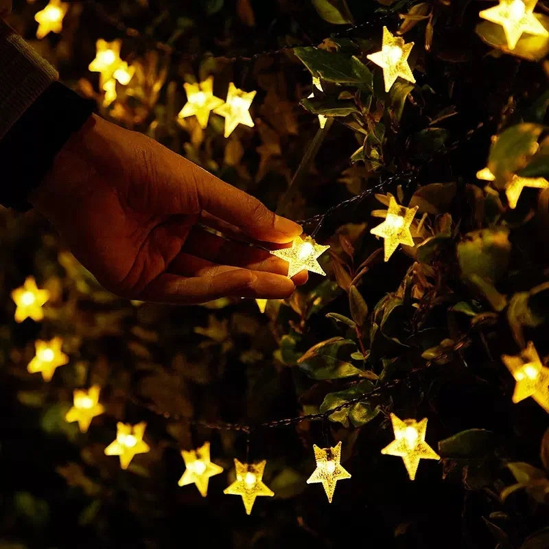 Luces Solares Estrellas LED Resistente al Agua para Patio Jardín Terraza y Decoración Navideña