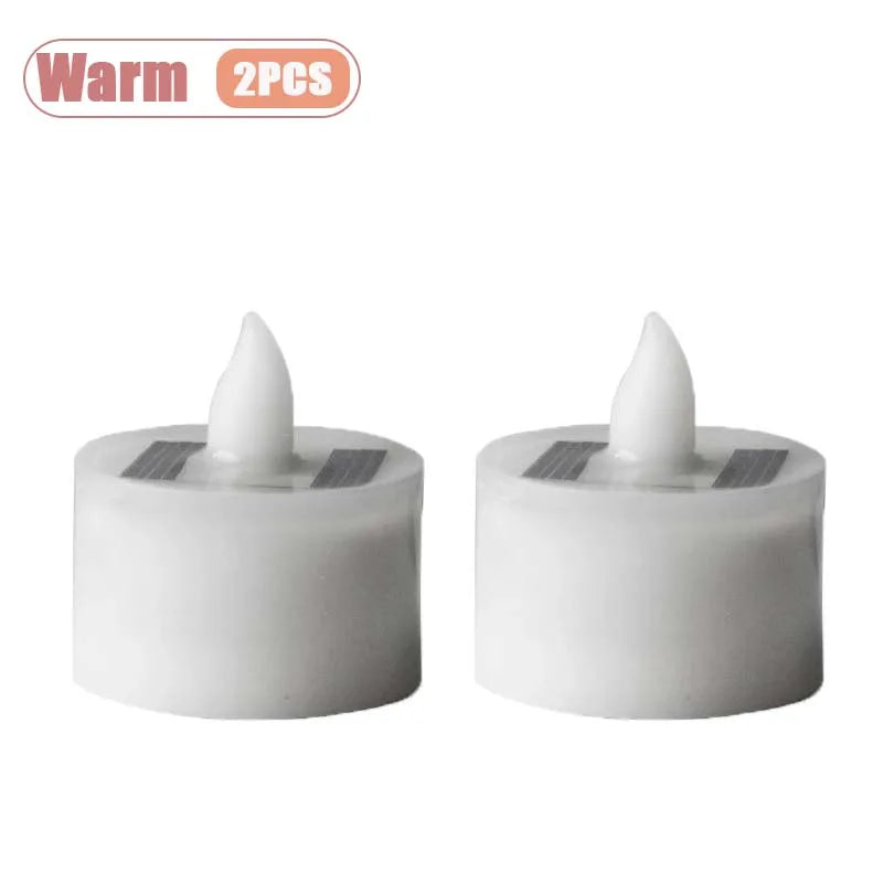 Velas Solares LED Sin Llama para Exterior Decoración Navideña y Hogar