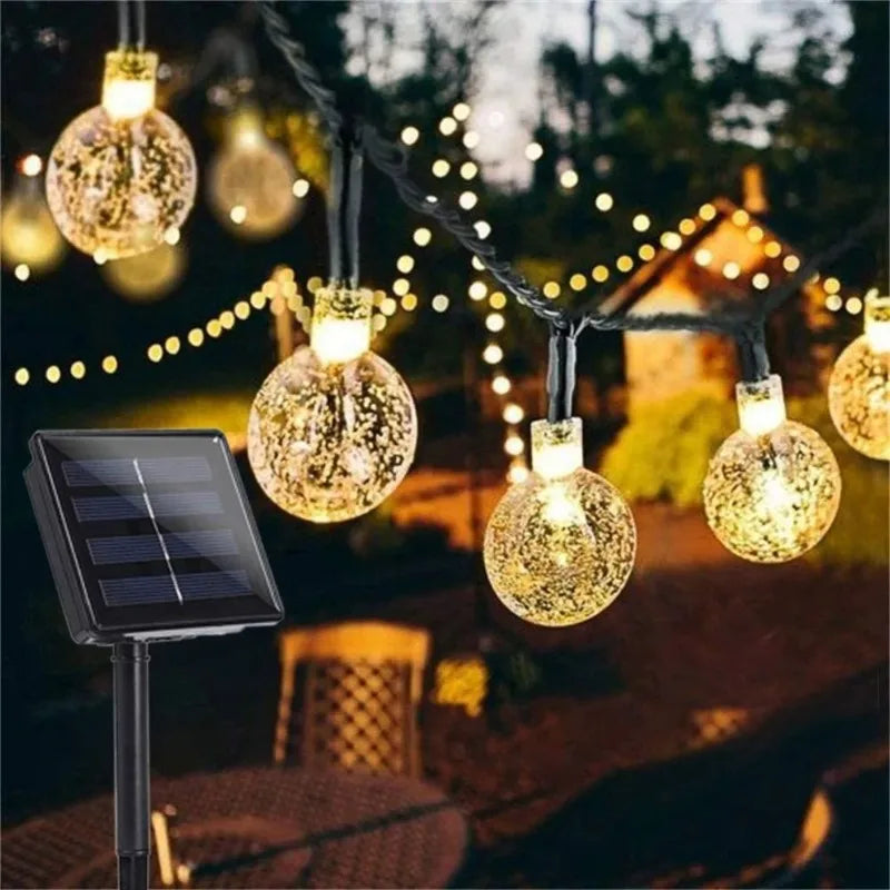 Luces Solares de Globos de Cristal 5-22M para Jardín y Navidad