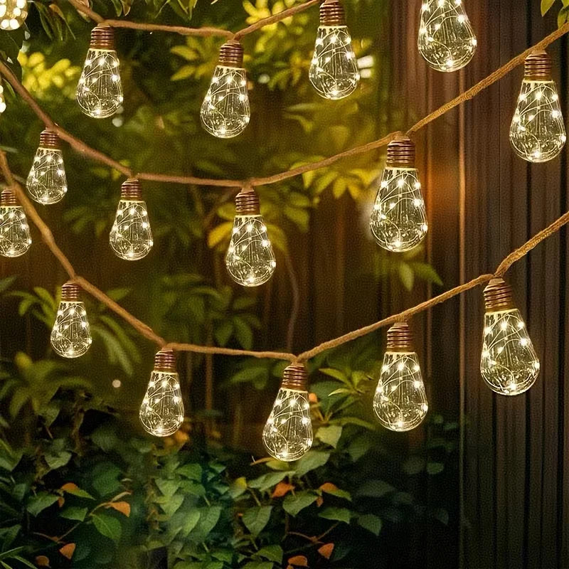Luces Solares de Hadas con Bombillas Irrompibles IP44 8 Modos para Exterior
