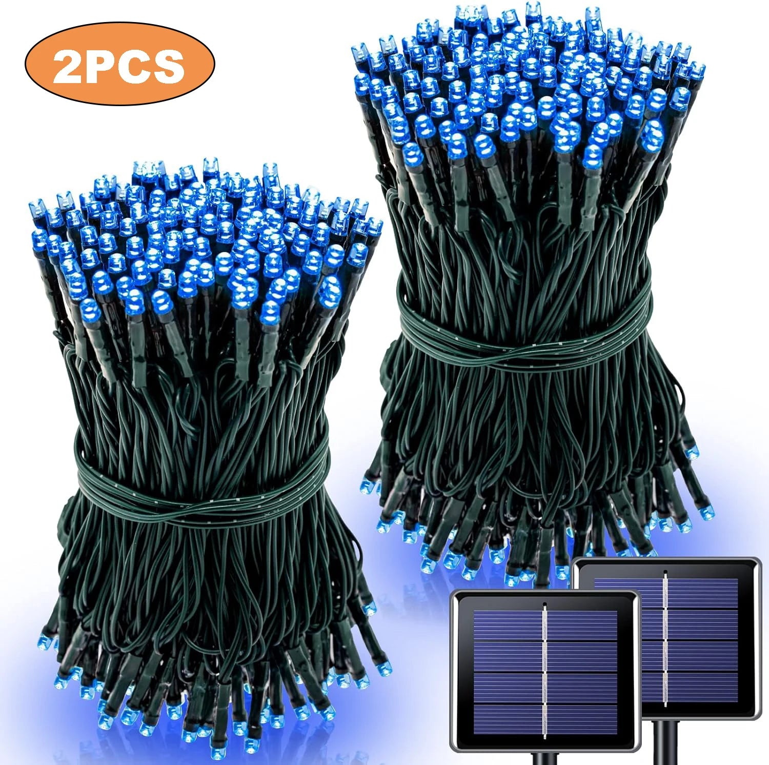 Luces Solares Cuerda 100 LED Resistente al Agua 8 Modos para Jardín Árbol Navidad y Halloween