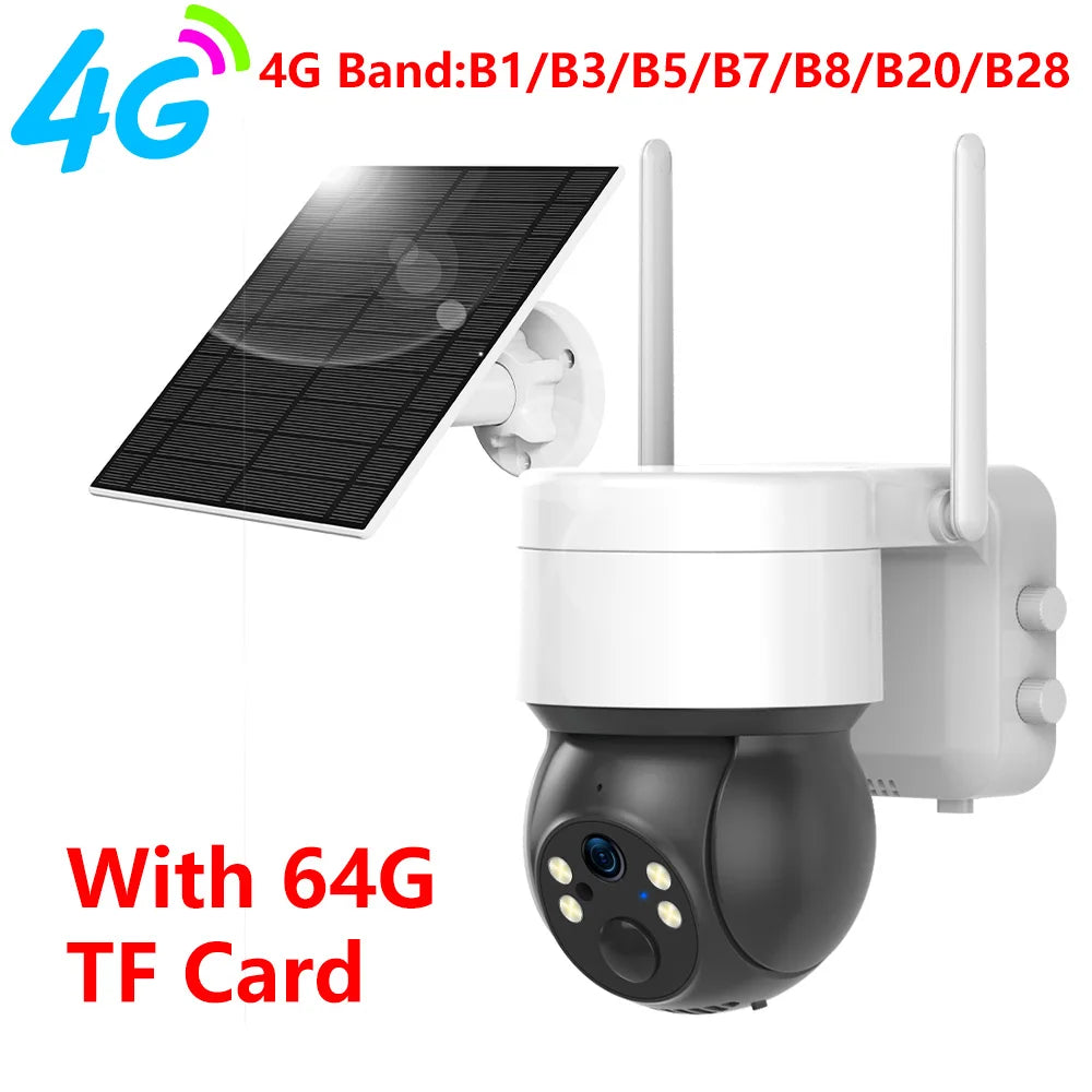 Cámara Solar Tuya SmartLife 3MP 4G/WiFi PTZ con Seguimiento Automático y Visión Nocturna