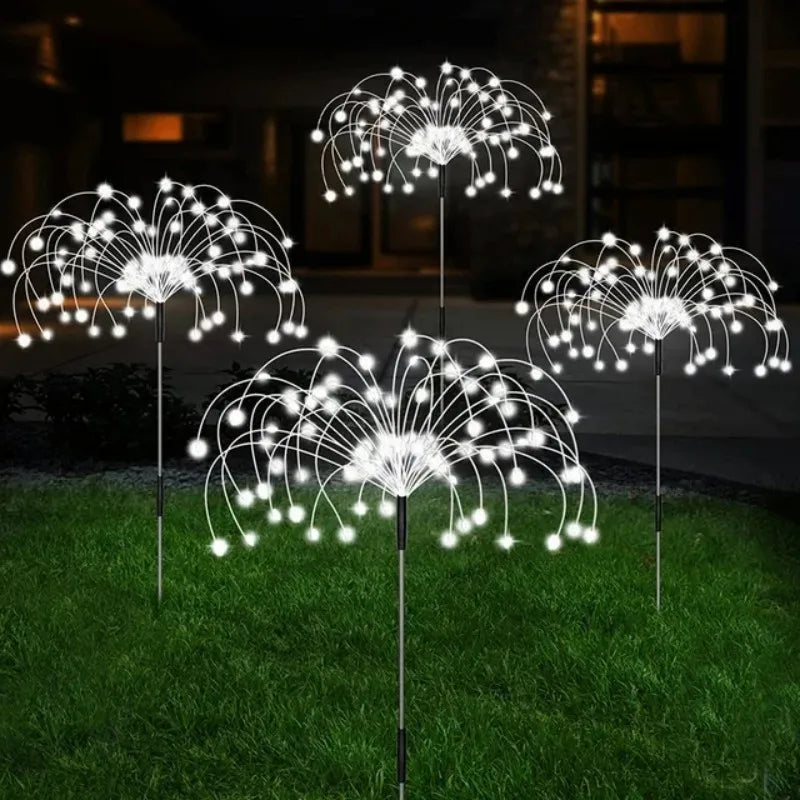 Luces Solares Fuegos Artificiales IP65 8 Modos para Jardín y Navidad