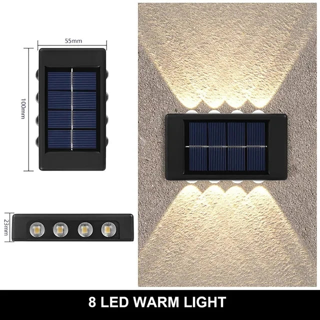 Aplique Solar LED de Pared con Luz Cálida IP65