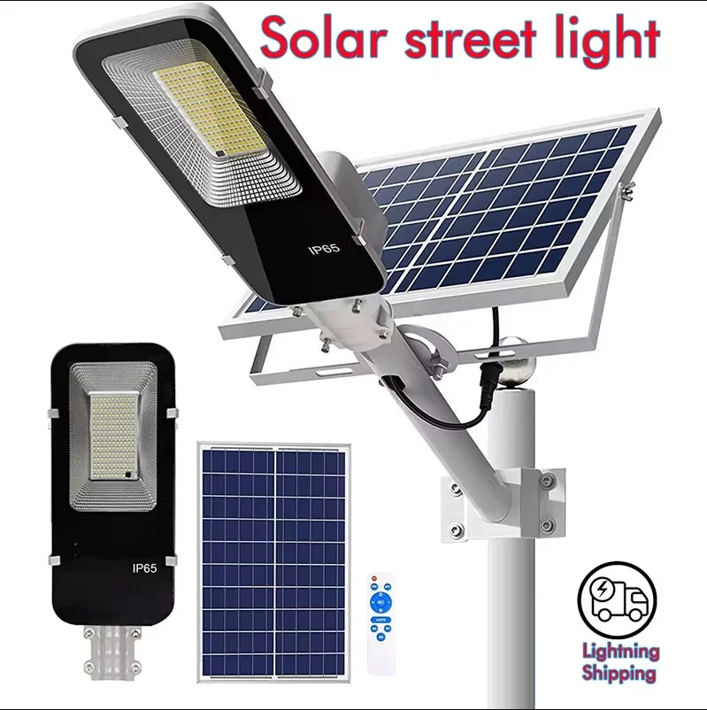 Lámpara Solar LED de Calle con Panel y Control Remoto