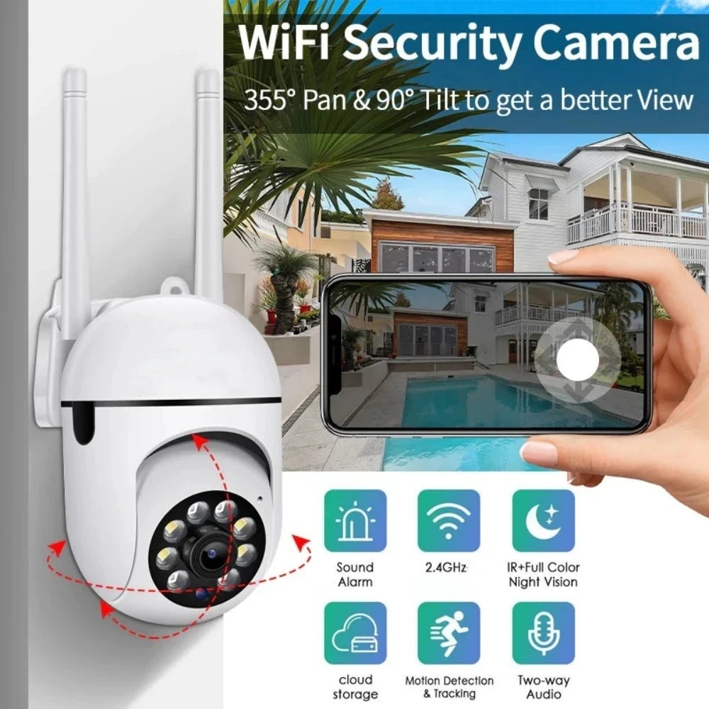 Cámara de Vigilancia PTZ 8MP 4K con Zoom 4X y Seguimiento Automático