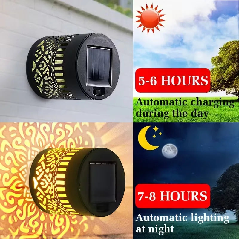 Lámpara Solar de Pared Mandala LED para Jardín, Terraza y Corredor