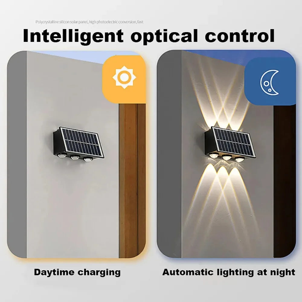 Aplique Solar LED de Pared para Exteriores IP65