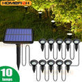Set 10 en 1 Luces Solares RGB para Césped y Jardín IP65 Multicolor
