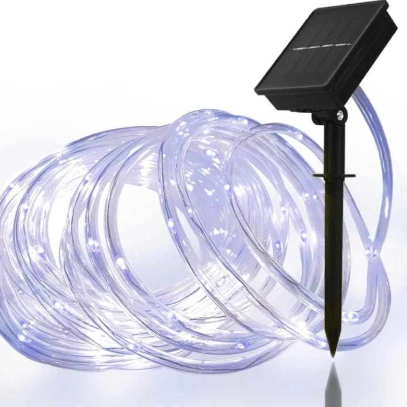 Luces Solares Cuerda para Jardín 12m/7m Resistente al Agua Decoración Navideña Exterior