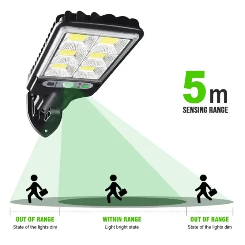 Lámpara Solar LED con Sensor de Movimiento IP65