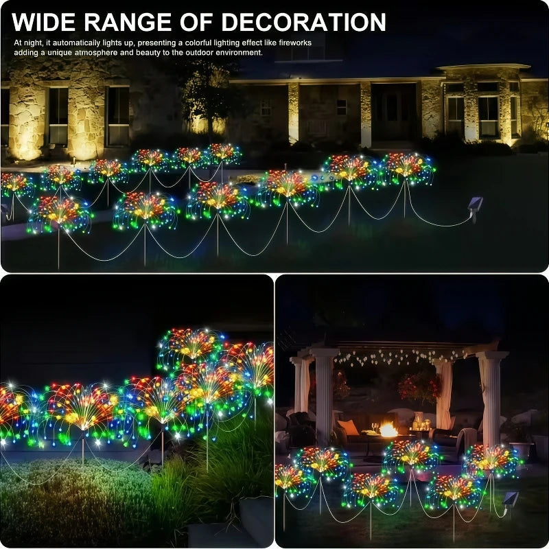 Pack 6 Luces Solares para Jardín LED con 8 Modos de Iluminación IP65