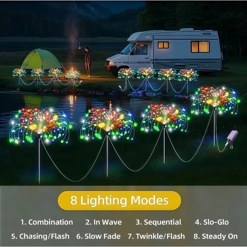 Pack 6 Luces Solares para Jardín LED con 8 Modos de Iluminación IP65