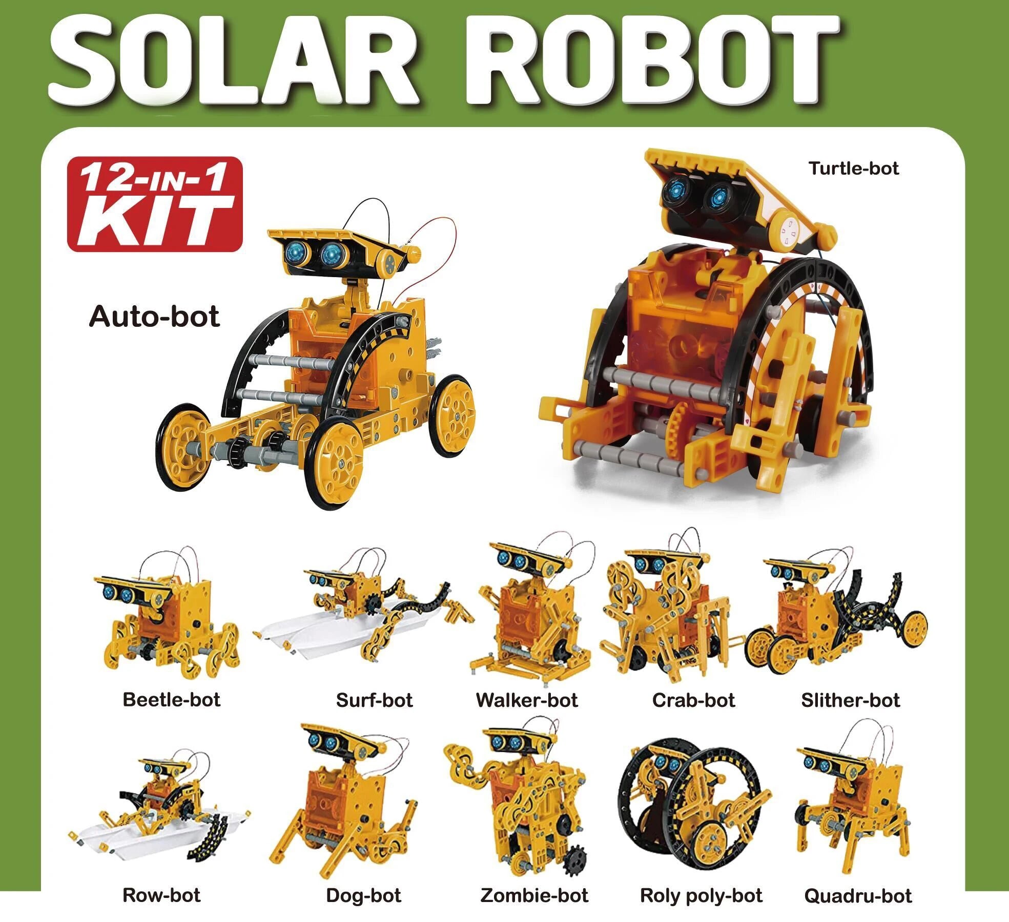 Kit Solar 12 en 1 Robot Educativo DIY Experimento Científico para Niños