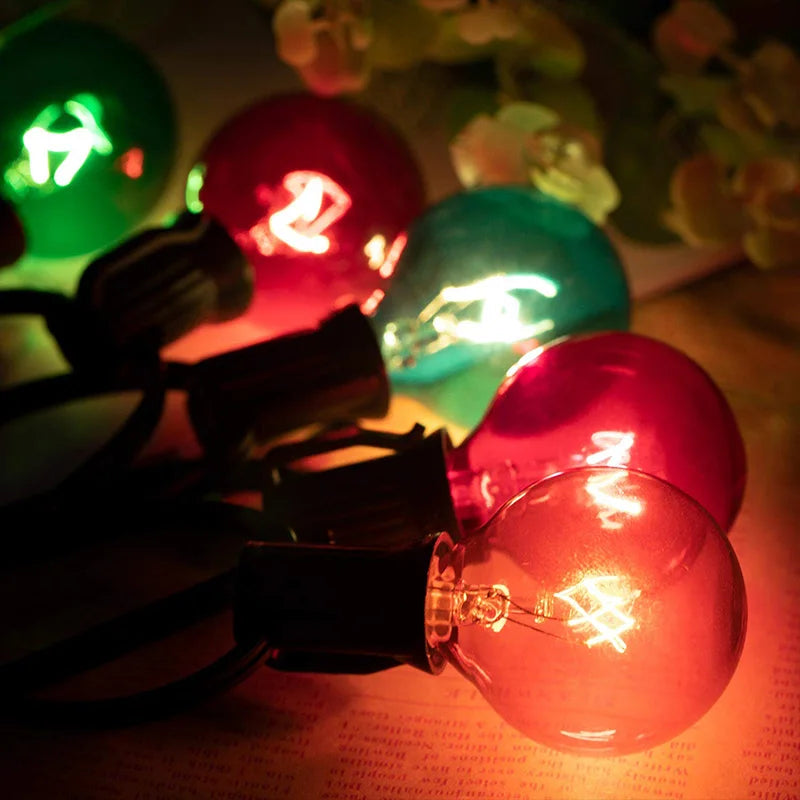 Luces Solares G40 RGB IP44 para Fiestas Bodas y Jardín 7.5M-21M