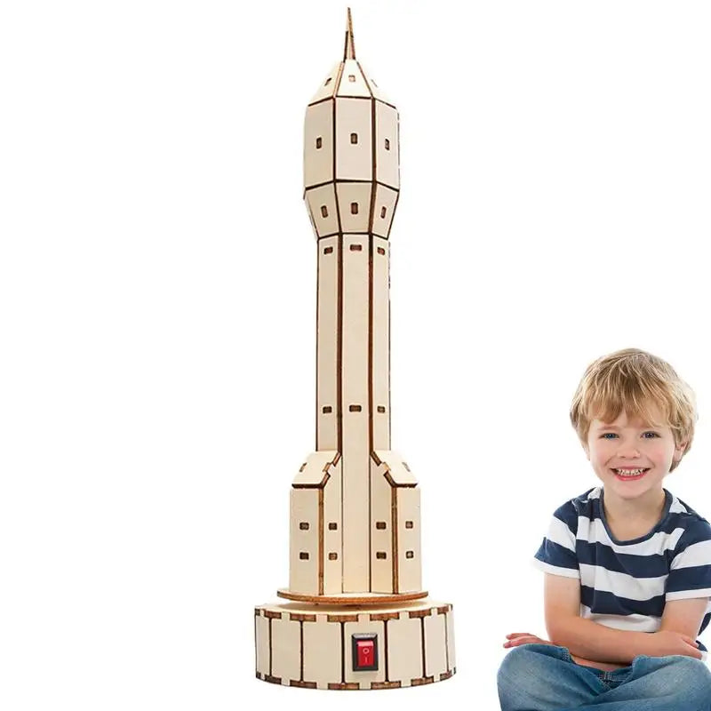 Kit Modelos Científicos Satélite Cohete y Maqueta de Madera para Niños
