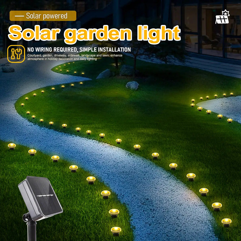Luz Solar para Caminos LED 15-30 LEDs con 8 Modos para Jardín y Bodas