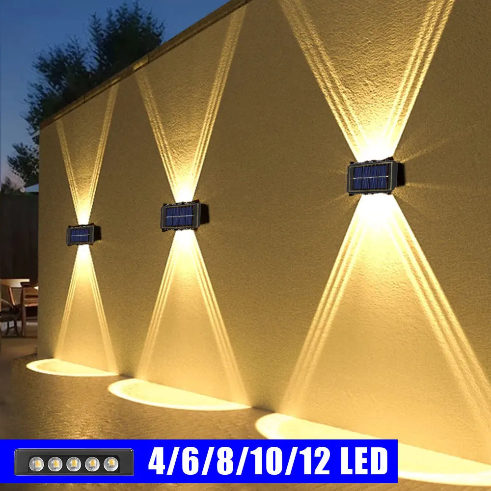 Aplique Solar LED de Pared con Luz Cálida IP65