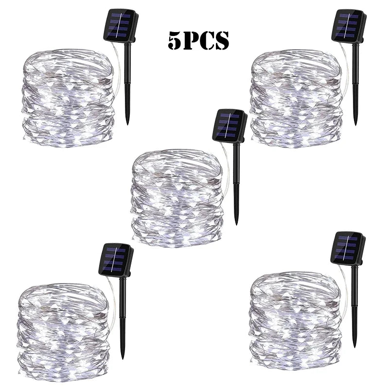 Guirnalda Solar LED Exterior 7M-32M con Tecnología de Carga Rápida