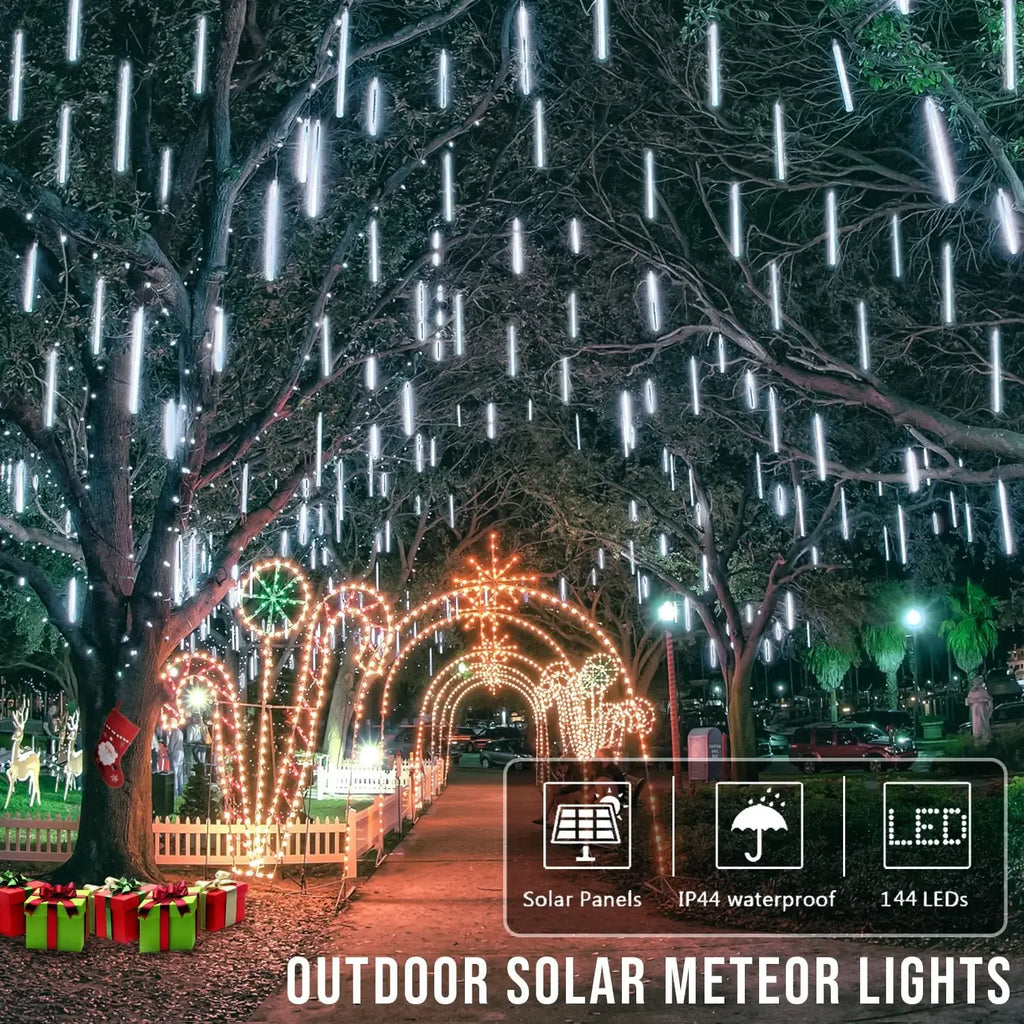 Luces Solares Lluvia de Meteoros LED IP65 para Navidad y Halloween
