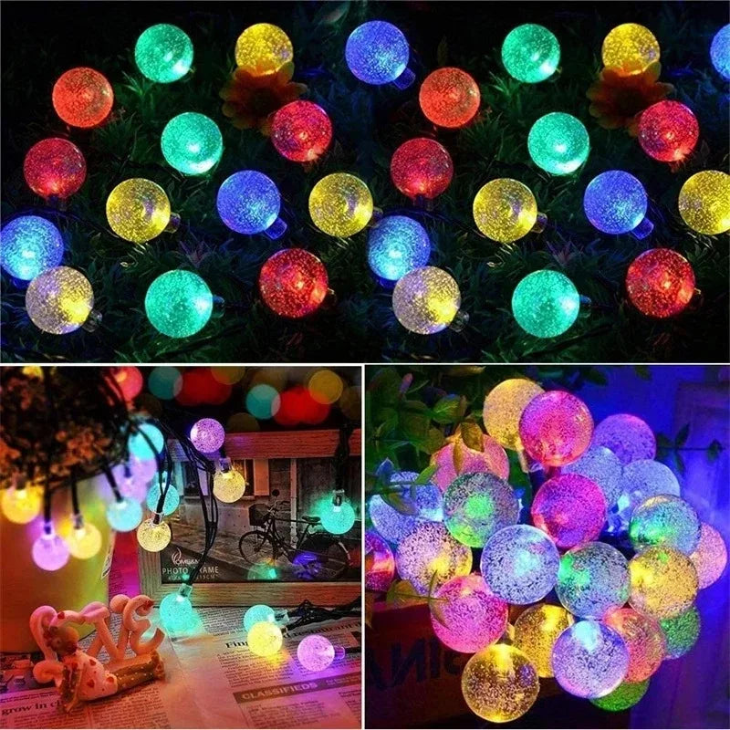 Luces Solares de Globos de Cristal 5-22M para Jardín y Navidad