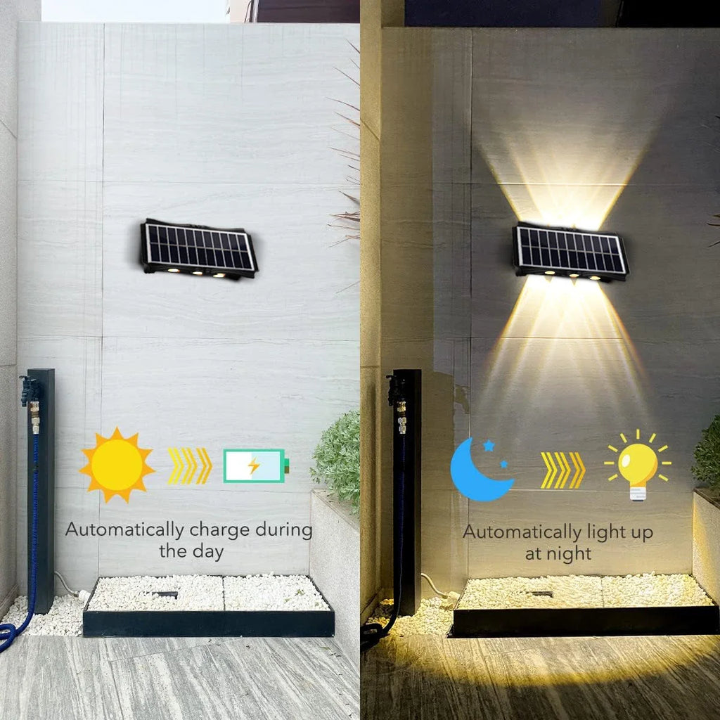 Aplique Solar LED de Pared con Luz Cálida IP65