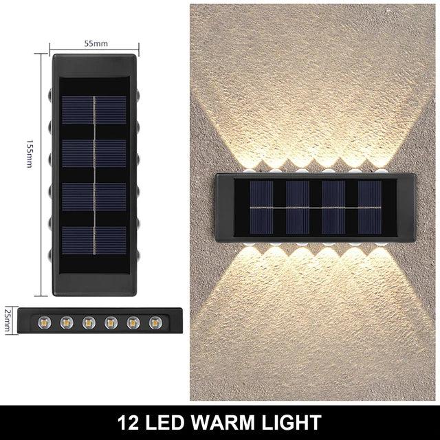 Aplique Solar LED de Pared con Luz Cálida IP65