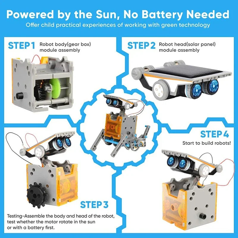 Kit Solar 12 en 1 Robot Educativo DIY Experimento Científico para Niños
