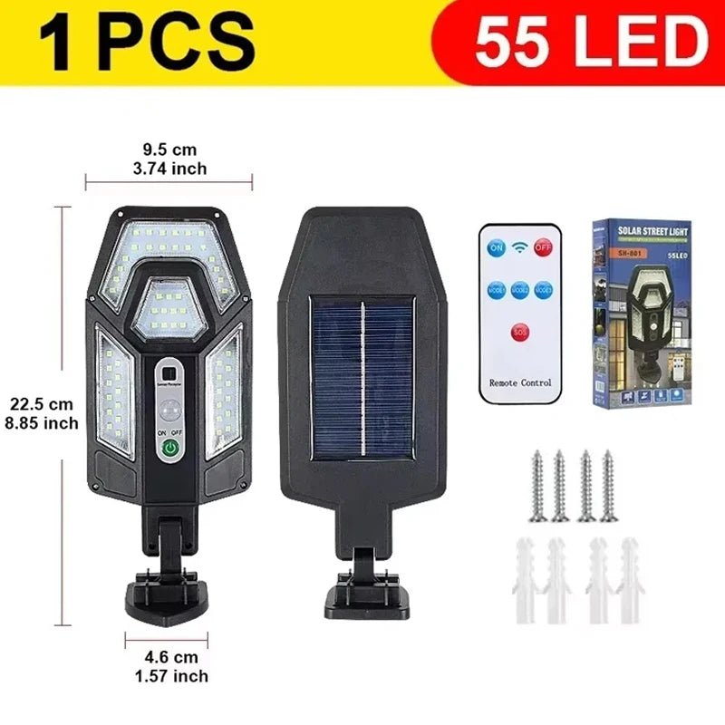 Lámpara Solar LED con Sensor de Movimiento IP65