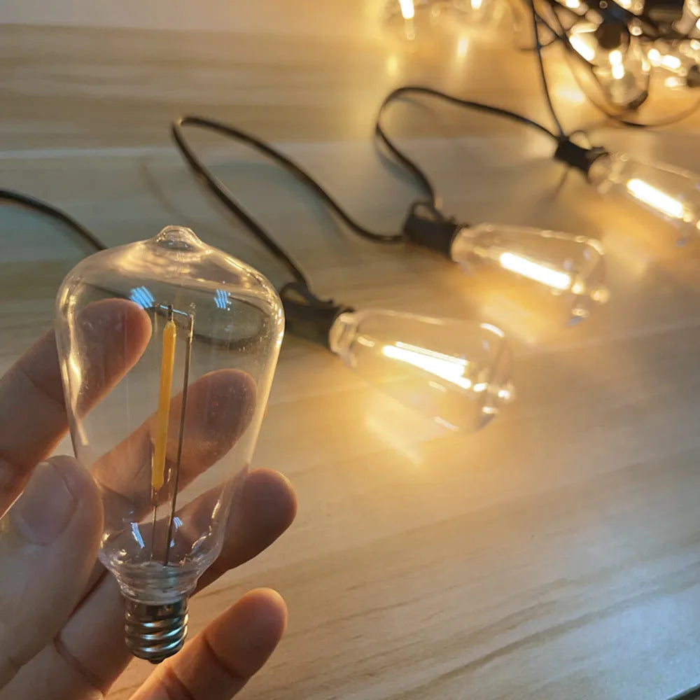 Luces Solares ST38 para Exterior Carga Solar y USB 6 Modos para Jardín y Bodas