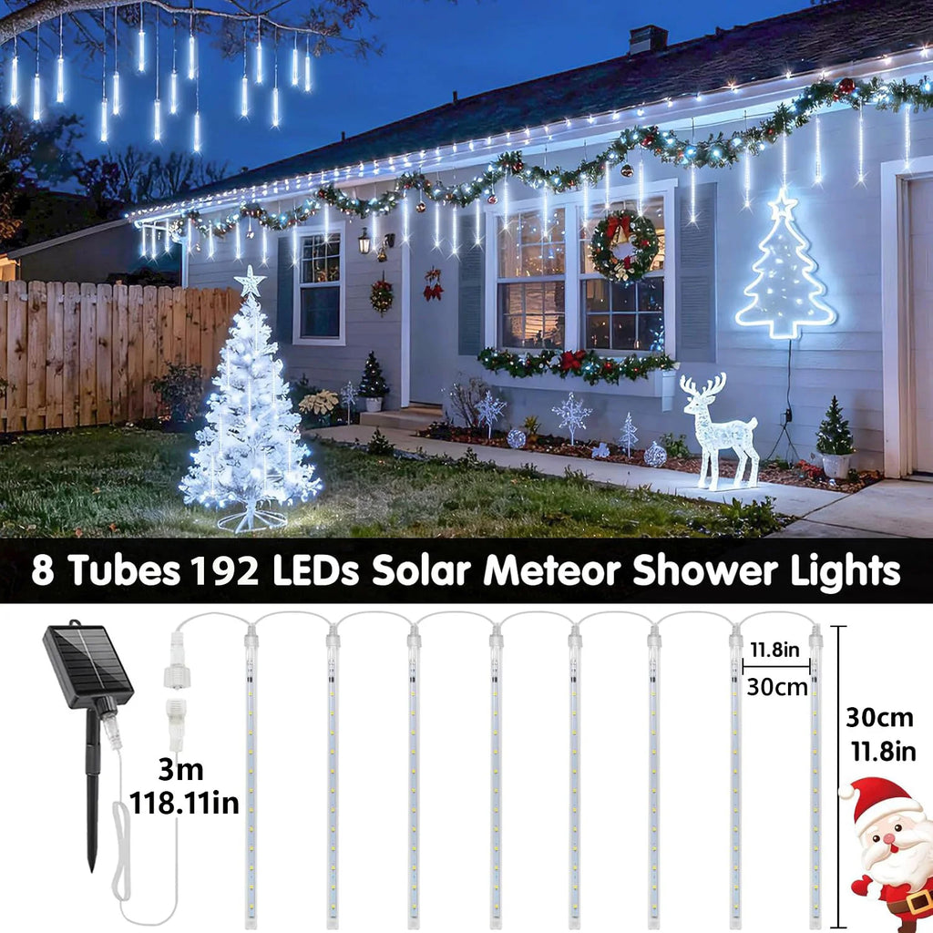 Luces Solares Lluvia de Meteoros LED para Árbol de Navidad Bodas y Jardín