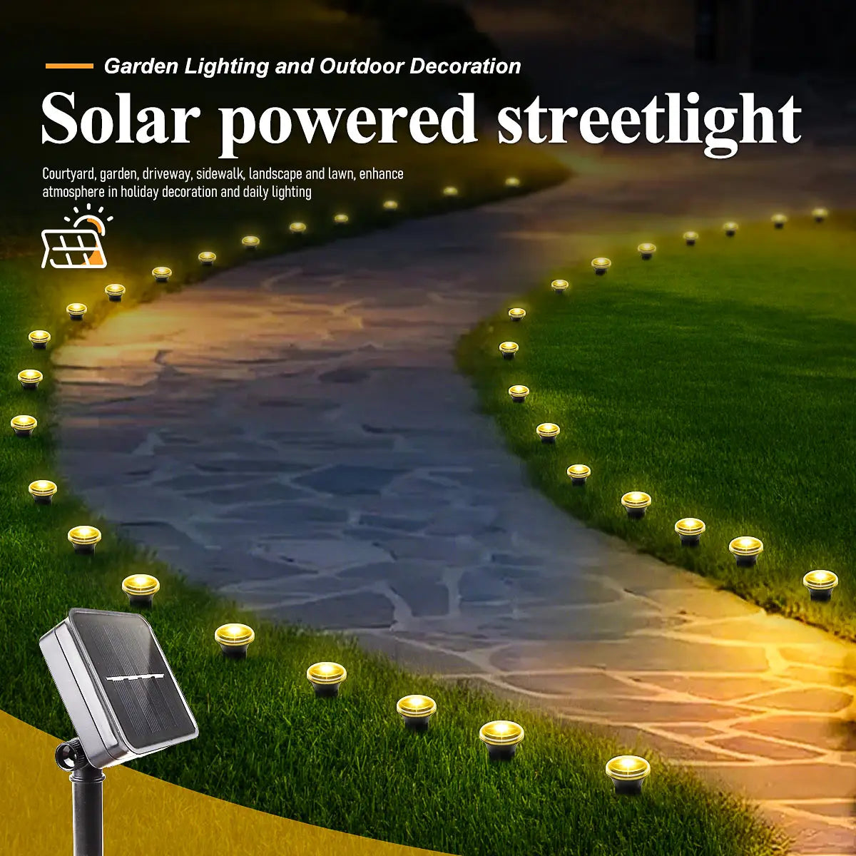 Luz Solar para Caminos LED 15-30 LEDs con 8 Modos para Jardín y Bodas