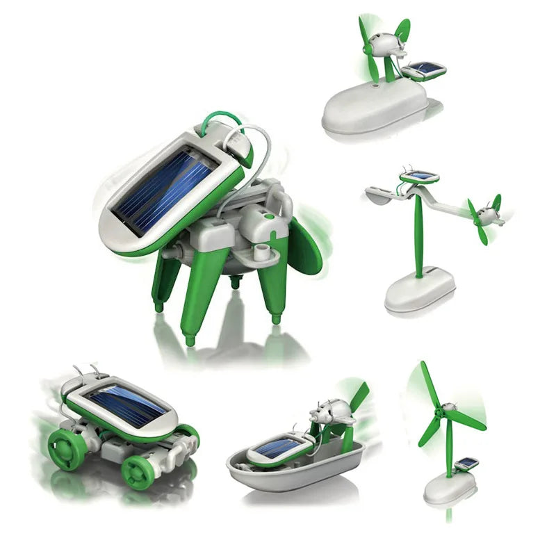 Kit Solar 6 en 1 Robot Educativo DIY Barco Ventilador Molino Auto Juguete Científico