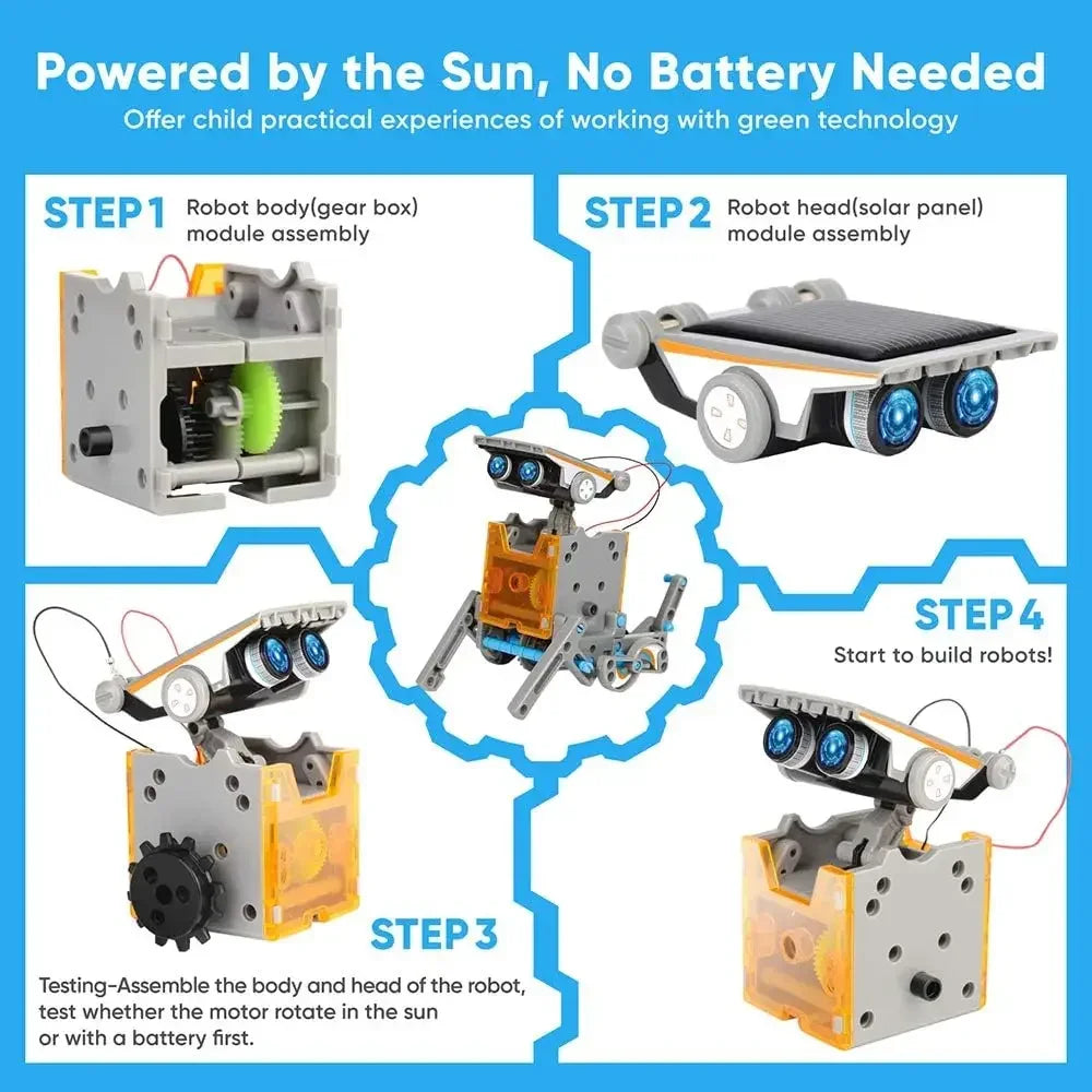Kit Solar 13 en 1 Robot Educativo DIY para Niños de 8 a 10 Años con Energía Solar