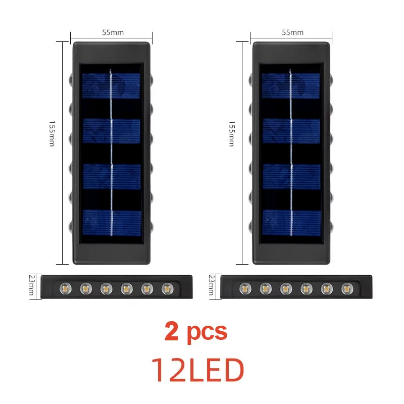 Aplique Solar LED de Pared Exterior IP65