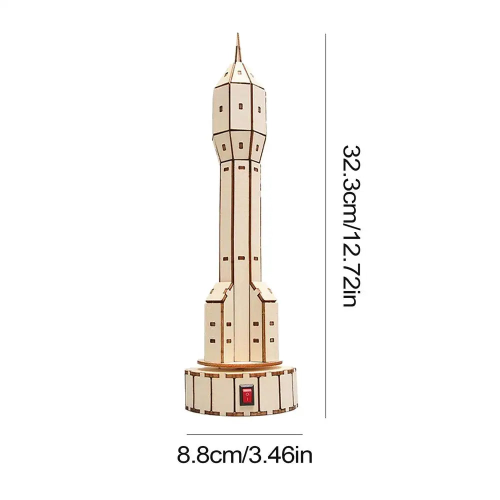Kit Modelos Científicos Satélite Cohete y Maqueta de Madera para Niños