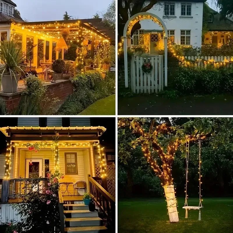 Luces Solares LED 300 LEDs 8 Modos para Navidad y Jardín