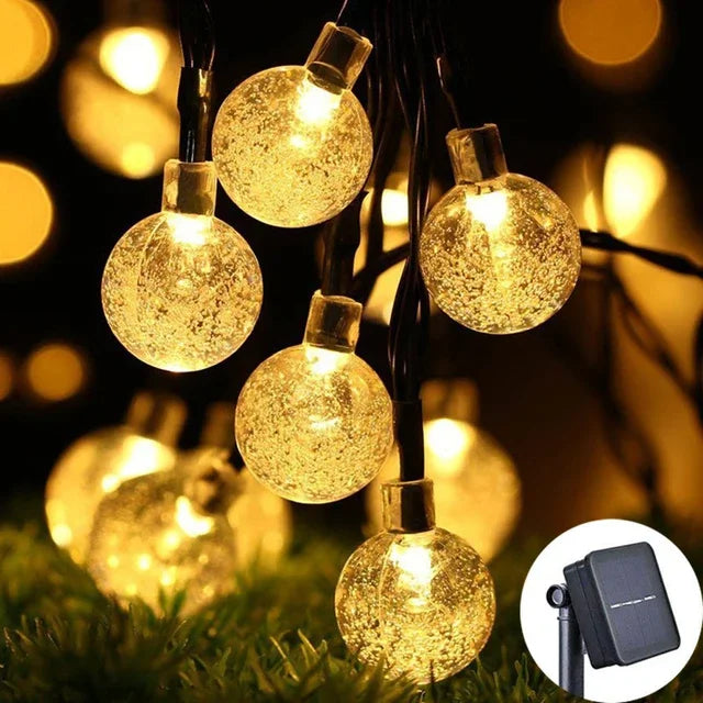 Luces Solares Hadas 100 LED IP65 Resistente al Agua Guirnalda Navideña para Jardín 12m