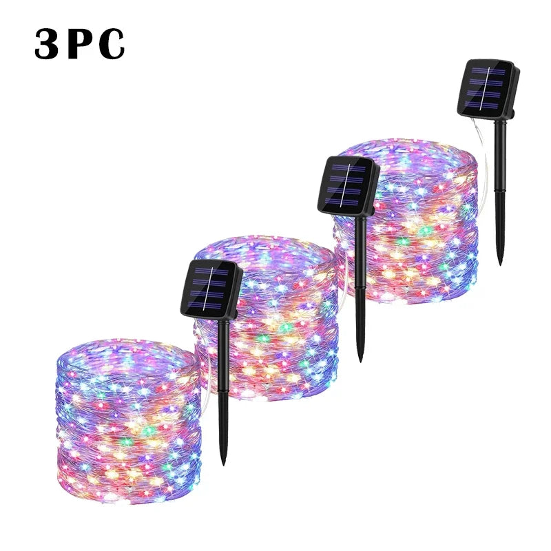 Guirnalda Solar LED Exterior 7M-32M con Tecnología de Carga Rápida