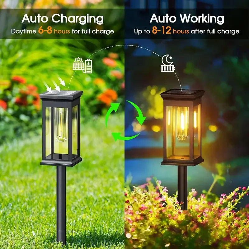 Luces Solares para Caminos y Jardín Decoración Exterior Resistente al Agua