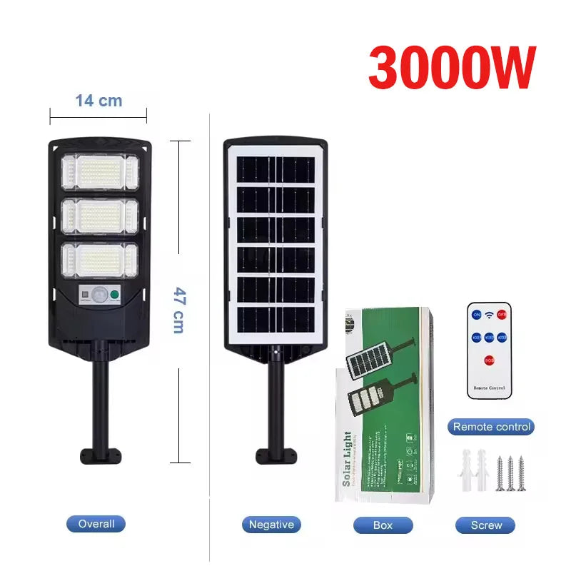 Reflector Solar LED con Sensor de Movimiento y Control Remoto